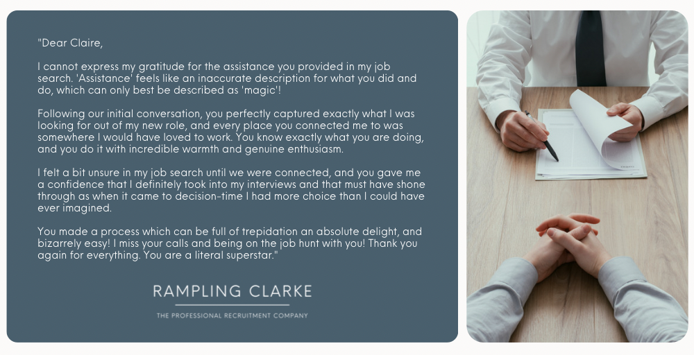 A testimonial from a candidate who received multiple offers.